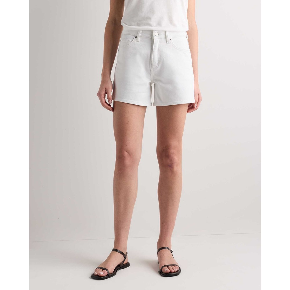 Quince Bella Stretch Vintage Denim Shorts Ghost White Organic Cotton Womens 29
